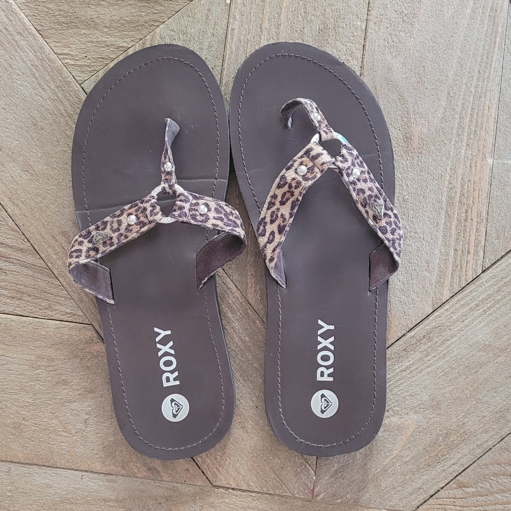 Roxy Leopard Flip Flops
